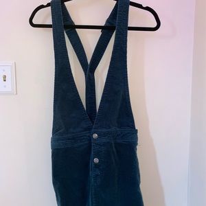 Overalls style mini corduroy dress
